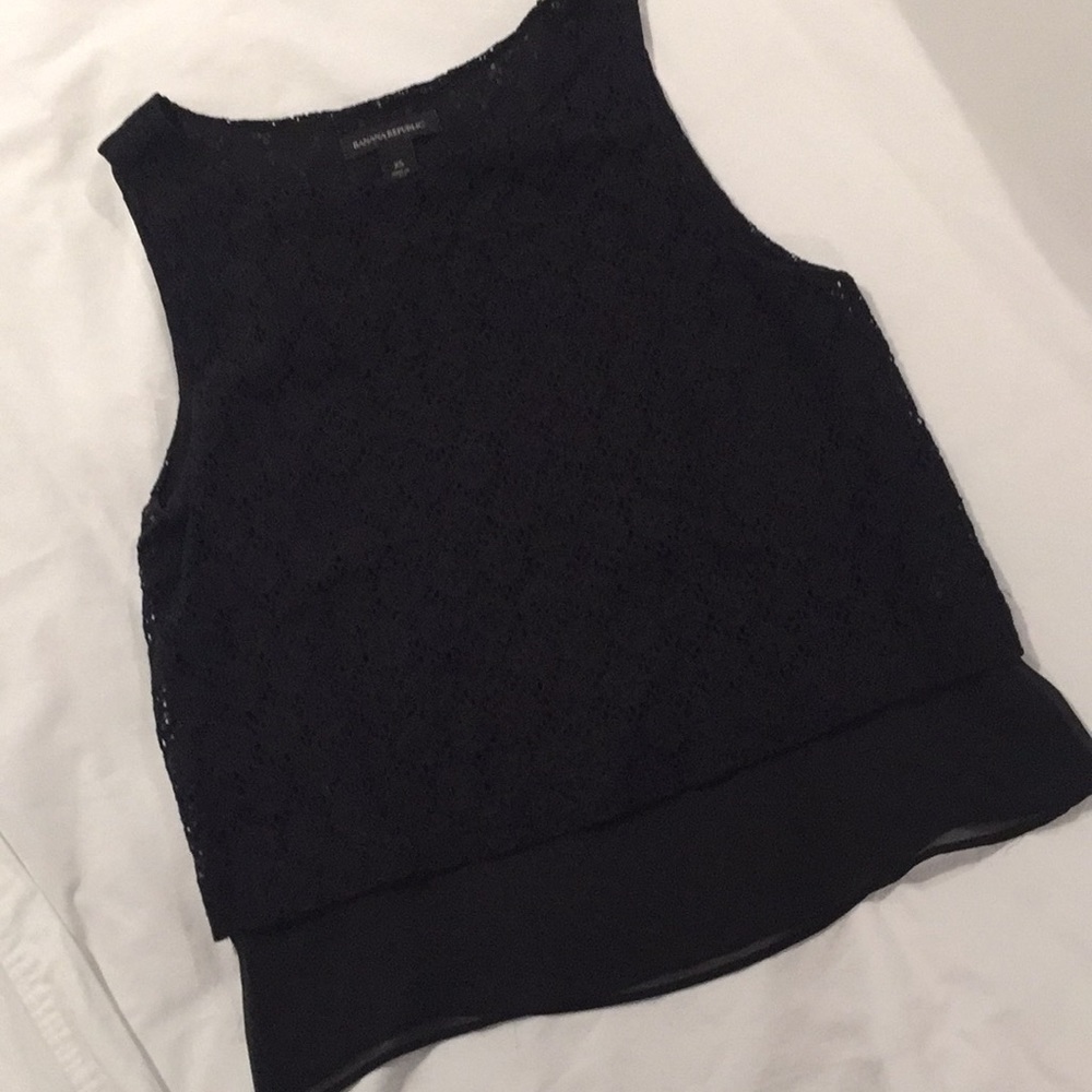 Banana republic black eyelet dress tank